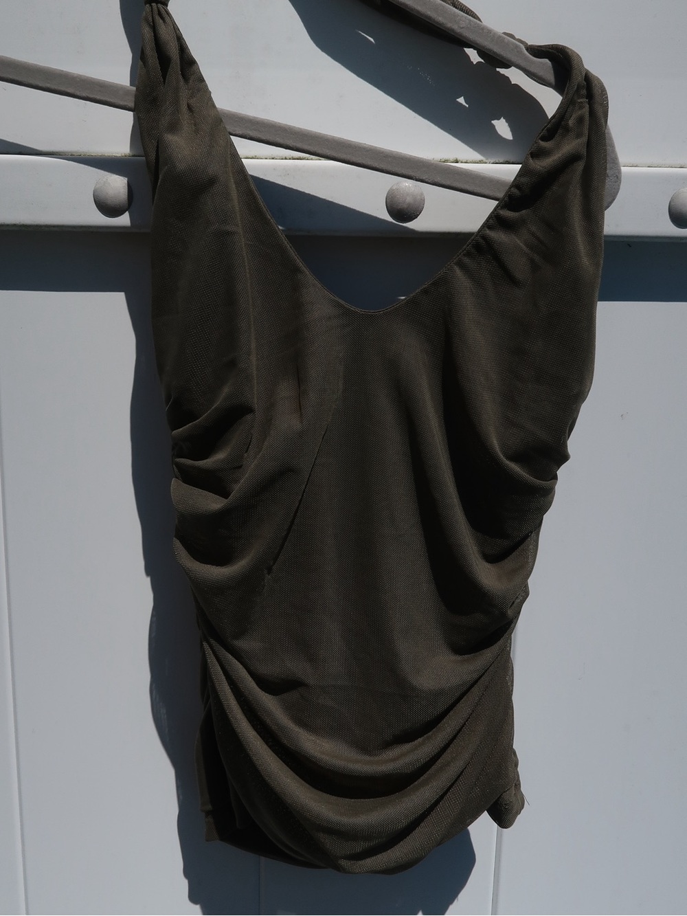 White fox Olive Green halter Top